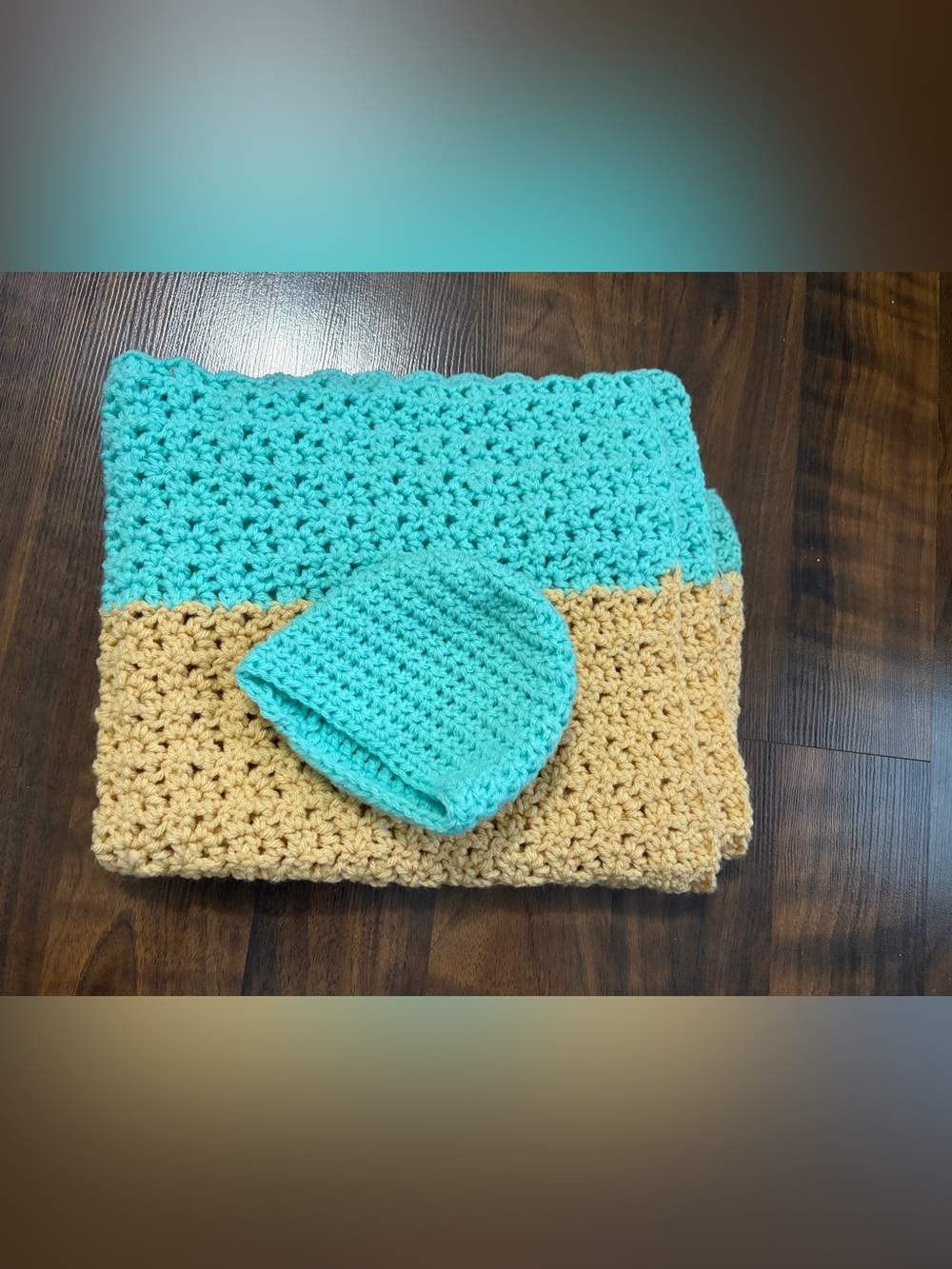 Crochet blanket and hat